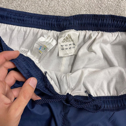 Y2K baggy Adidas tracksuit bottoms navy L y2k embroidered logo lined track pants