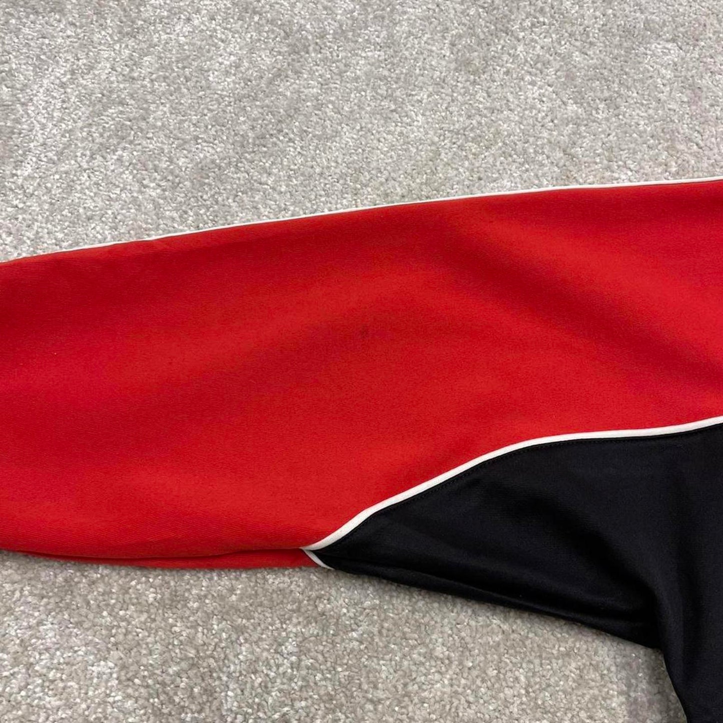 Vintage Adidas track jacket Small y2k 00s style Red funky sports tracksuit top
