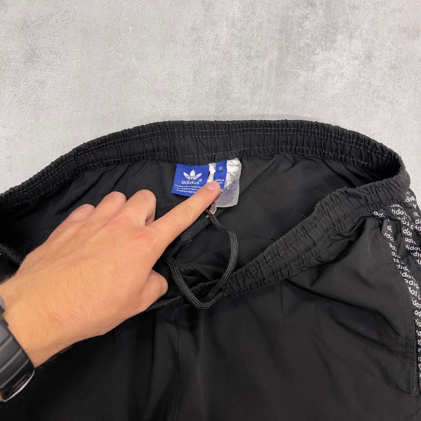 Black loose Adidas trackies XL