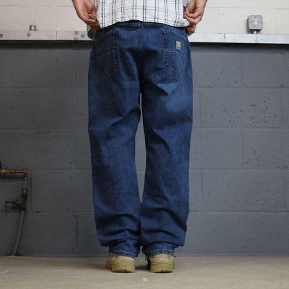 Y2K Carhartt straight leg jeans y2k W40L32 blue Relaxed fit 2000s style workwear jeans