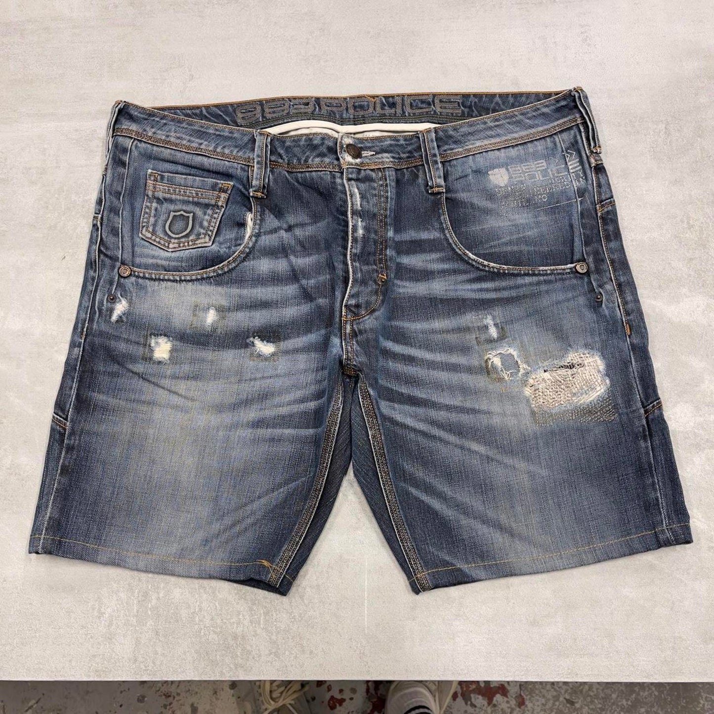 Blue Police jorts W38