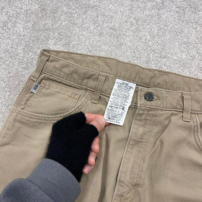 Carhartt FR carpenter jeans W36L30 mens beige loose 00s y2k style cargo trousers