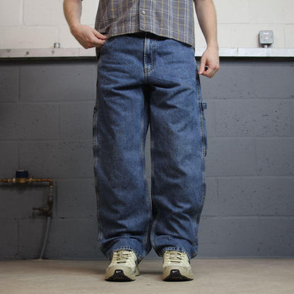 RK Brand baggy carpenter jeans y2k wide leg W34L30 blue Loose skater style work cargos