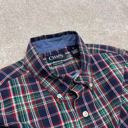 00s Chaps checkered shirt navy M men's long sleeve button up autumn y2k style technical