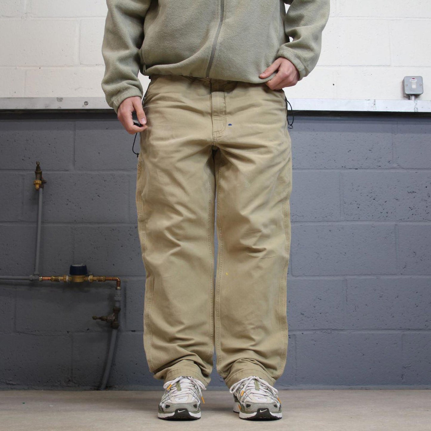 Y2K Carhartt carpenter jeans khaki Relaxed fit canvasy skate style workwear cargo pants