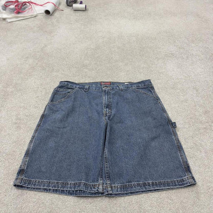 Denim carpenter shorts cargo loose blue Faded Glory skater style surf jorts