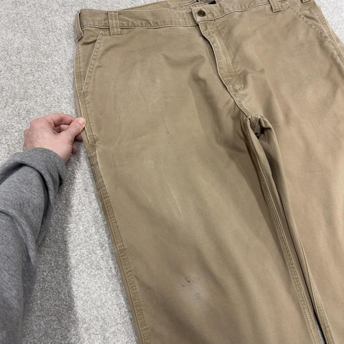 Carhartt carpenter pants relaxed fit tan Loose skate style cargo work trousers