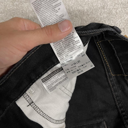 Levi's 505 straight fit jeans y2k black Regular straight leg denim pants red tab logo
