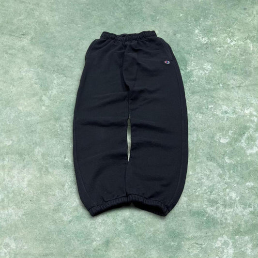 Y2k Champion sweatpants joggers Small cuffed black Straight fit embroidered tracksuit bottoms