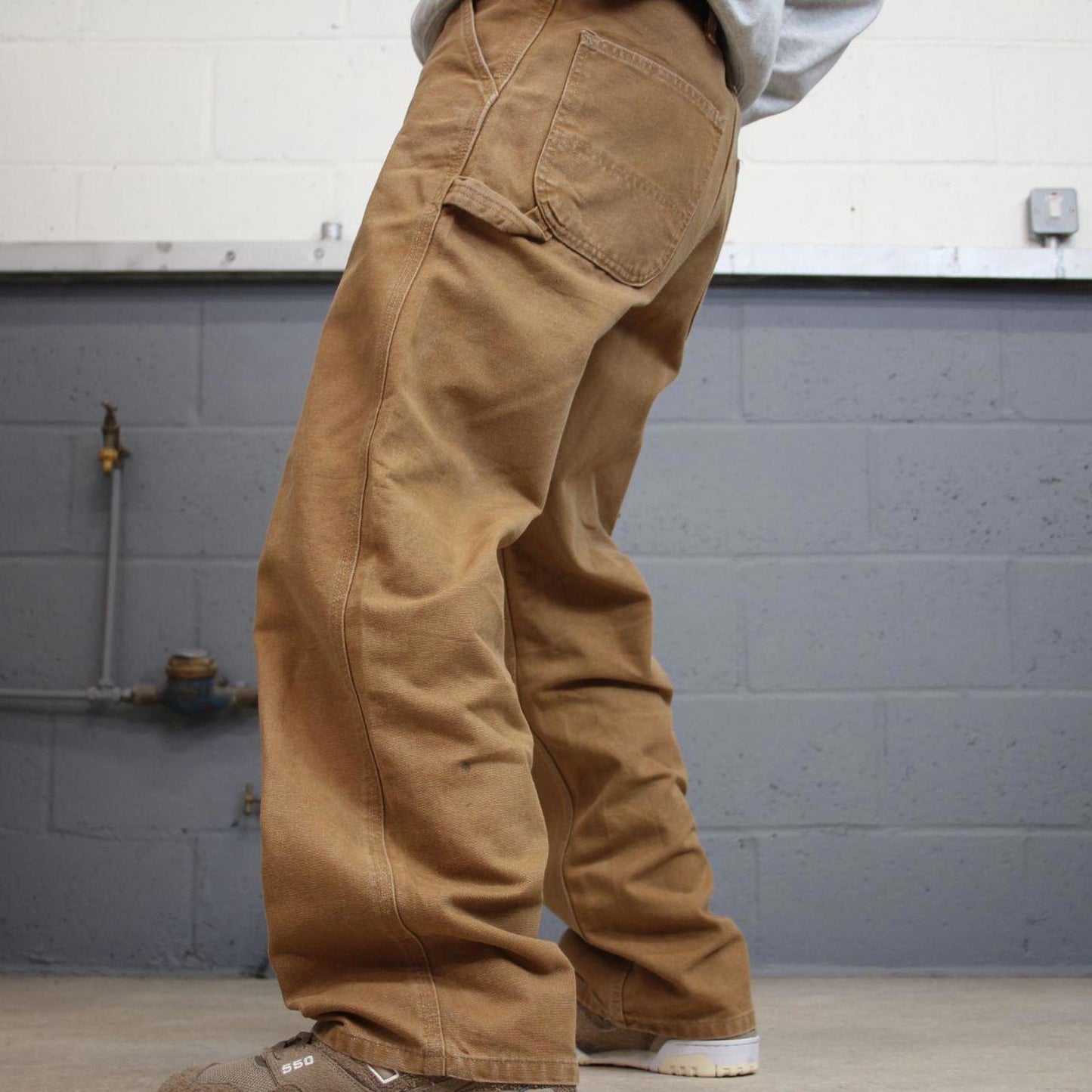 Vintage Tan baggy Carhartt carpenter jeans W36L30 1999 skater style loose leg cargos