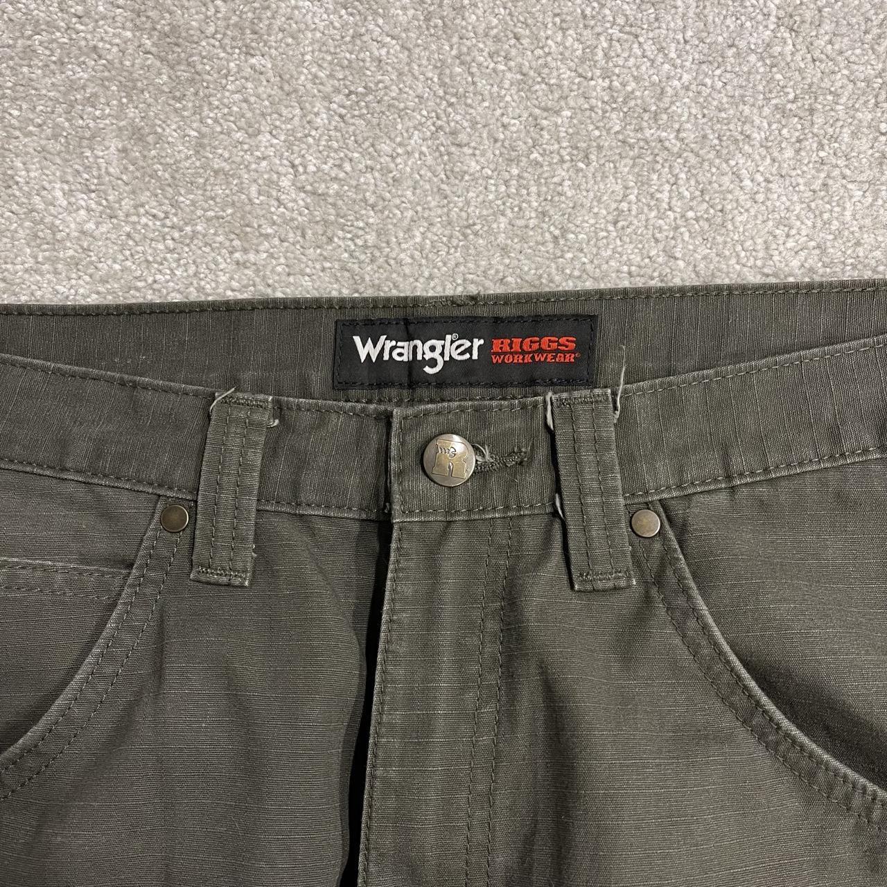 Wrangler cargo jeans y2k green W30L30 Thick heavy canvas double knee skater work pants