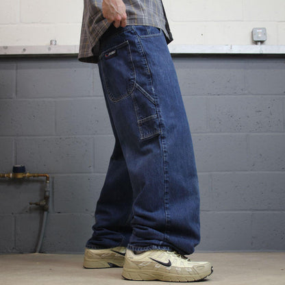 Baggy carpenter jeans y2k W34L32 blue denim Wide leg skater style work cargos