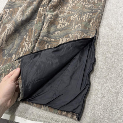 Vintage camo cargo pants y2k utility khaki White Tail quilt lined camouflage hunting loose leg