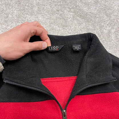 00s Izod technical fleece XL Men's Red y2k style 1/4 zip autumn pull over Sportswear