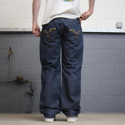 Blue baggy Ecko Unltd jeans W34 L31 loose embroidered y2k style jeans