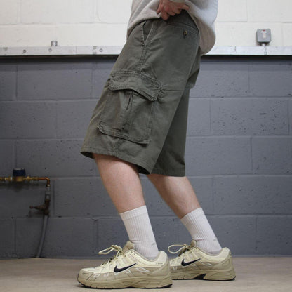 Dickies cargo shorts y2k green Chino style skater shorts loose leg festival