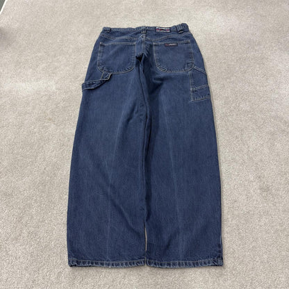Baggy carpenter jeans y2k W34L32 blue denim Wide leg skater style work cargos
