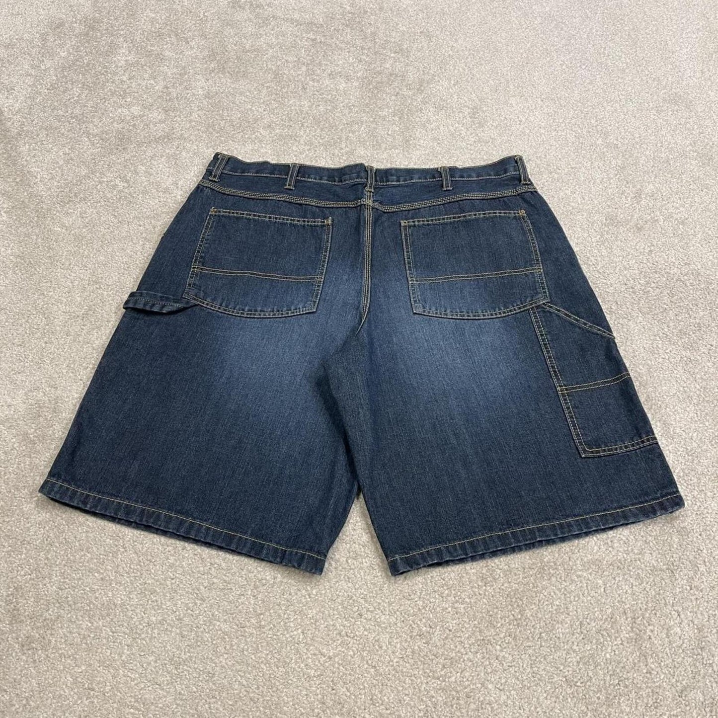 Baggy denim cargo shorts carpenter blue Old Navy Painter's skater style jorts