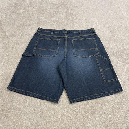 Baggy denim cargo shorts carpenter blue Old Navy Painter's skater style jorts