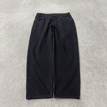 Levi’s 550 relaxed jeans y2k W34L30 black loose straight leg pants red tab logo