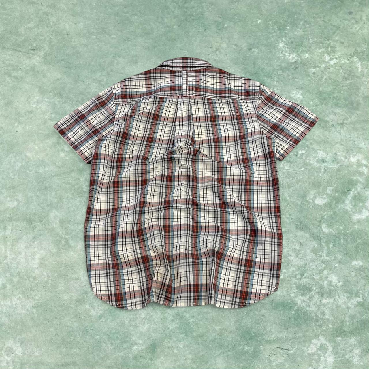 North Face checkered short sleeve shirt TNF festival style button down summer shirt