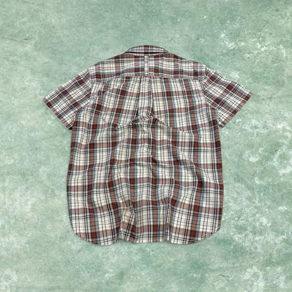 North Face checkered short sleeve shirt TNF festival style button down summer shirt