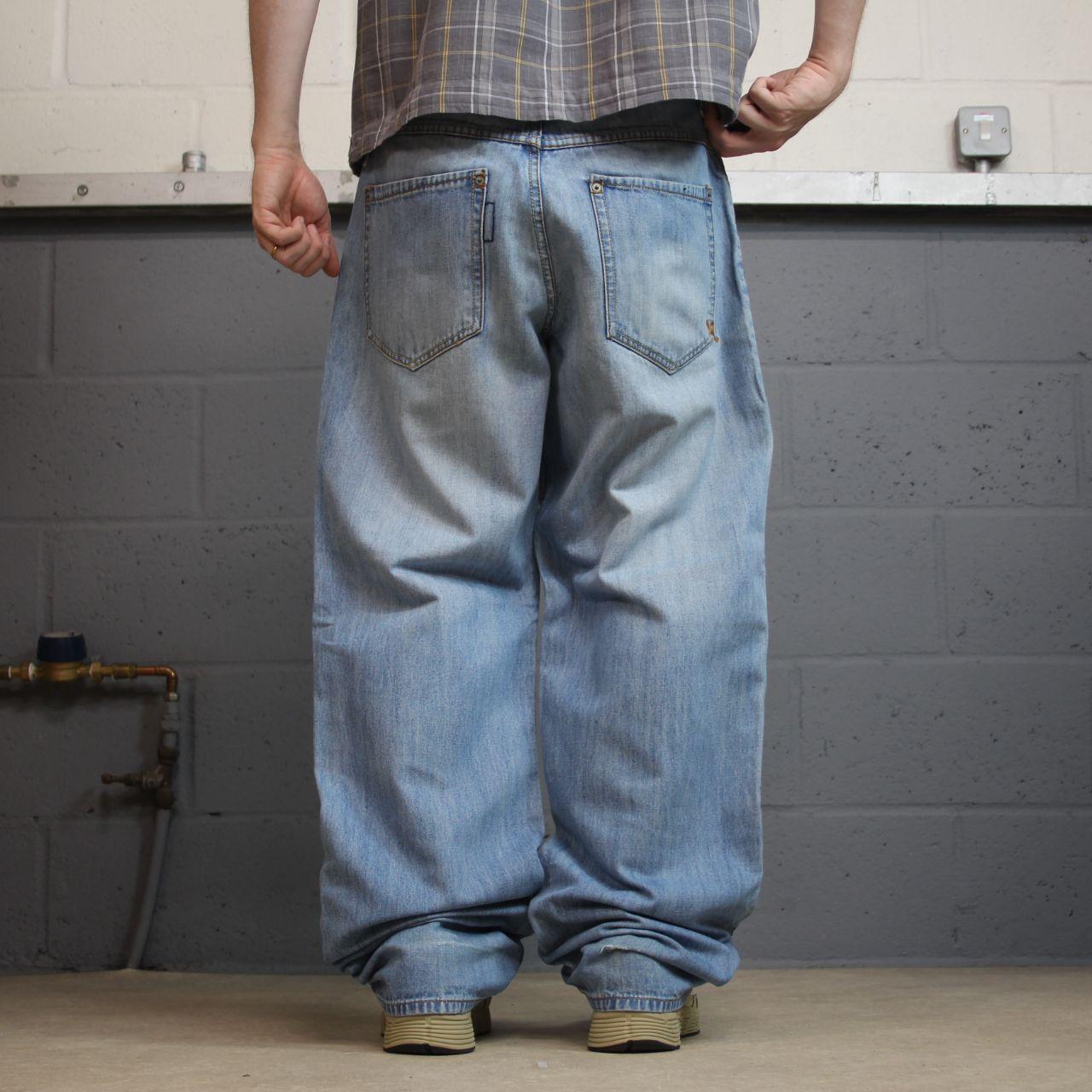 Rocawear baggy jeans y2k embroidered W36L33 blue denim Wide leg skater style surf pants