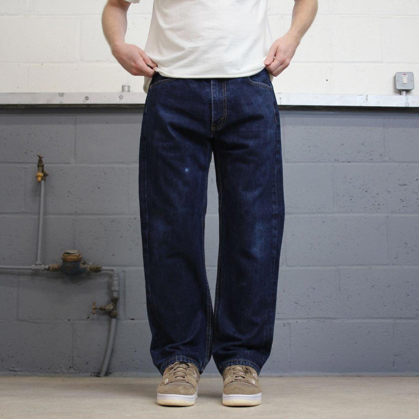 Levi's 505 jeans casual streetwear W36L30 blue straight leg y2k style denim pants red tab logo