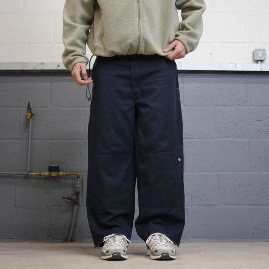 Y2k baggy Dickies double knee work pants navy Loose wide-leg chino style skate trousers