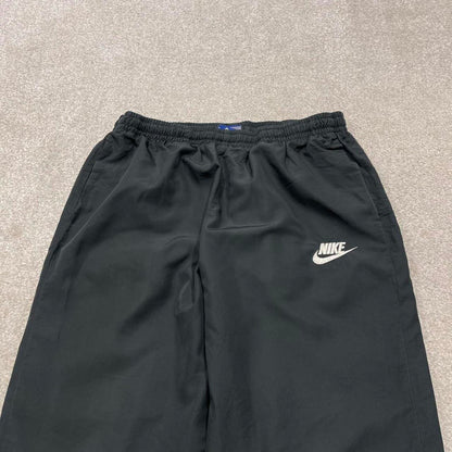 Y2k Nike tracksuit bottoms charcoal grey Loose mesh lined embroidered track pants