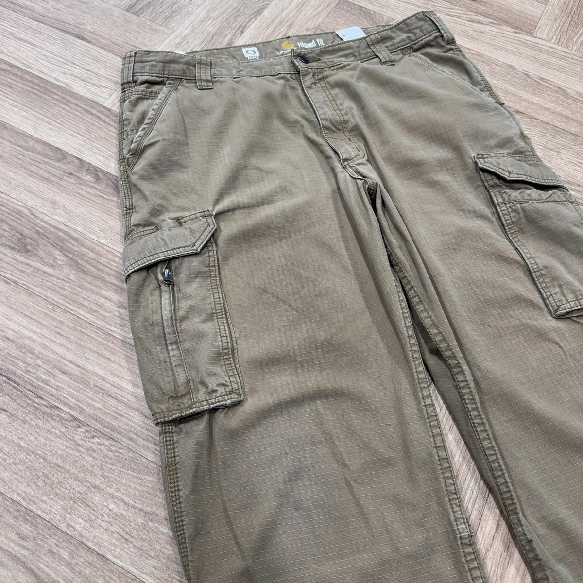Carhartt cargo jeans y2k relaxed fit tan brown Loose utility workwear skate cargo trousers