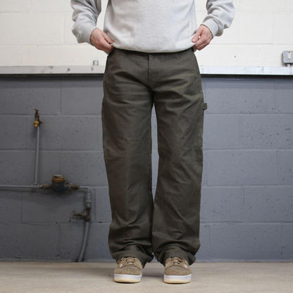 Green Dickies carpenter jeans W34L34 loose 90s skate style canvas cargos utility American workwear