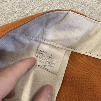 Orange baggy Dickies carpenter chino shorts Chino style skater shorts long wide leg festival