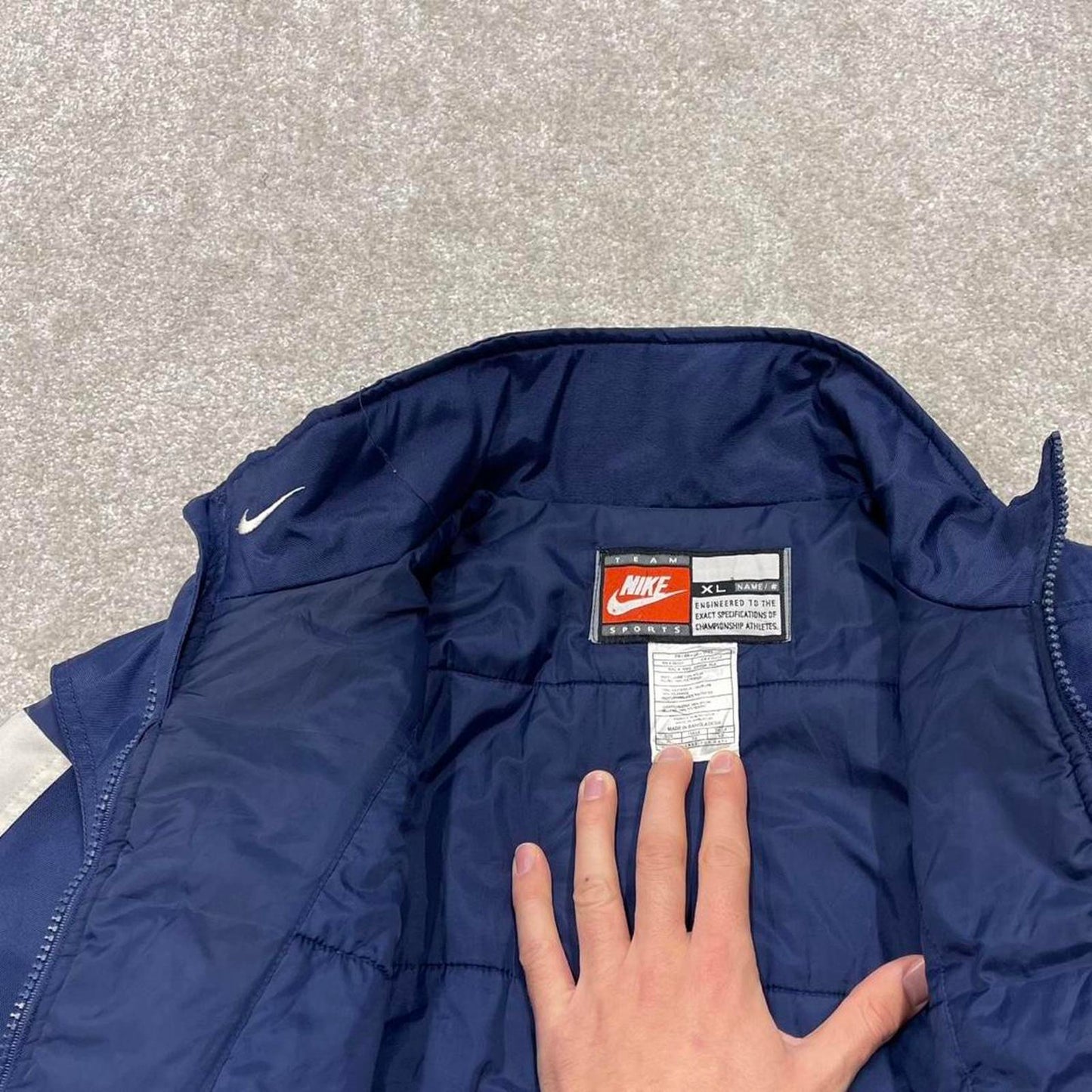 00s Team Nike jacket y2k style XL men's navy full zip padded windbreaker coat technical