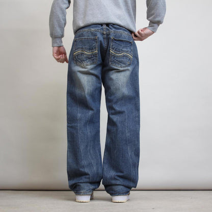 Y2K Enyce jeans Loose W36L32 denim skate pants embroidered design