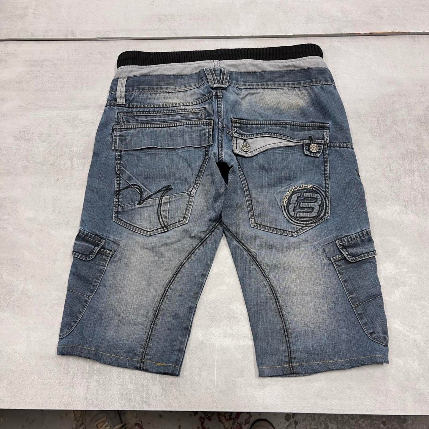 Blue denim Police jorts W32