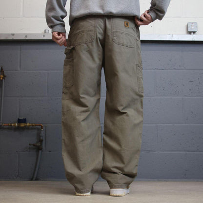 Carhartt carpenter skate pants khaki Loose dungaree fit Y2K style cargo work pants