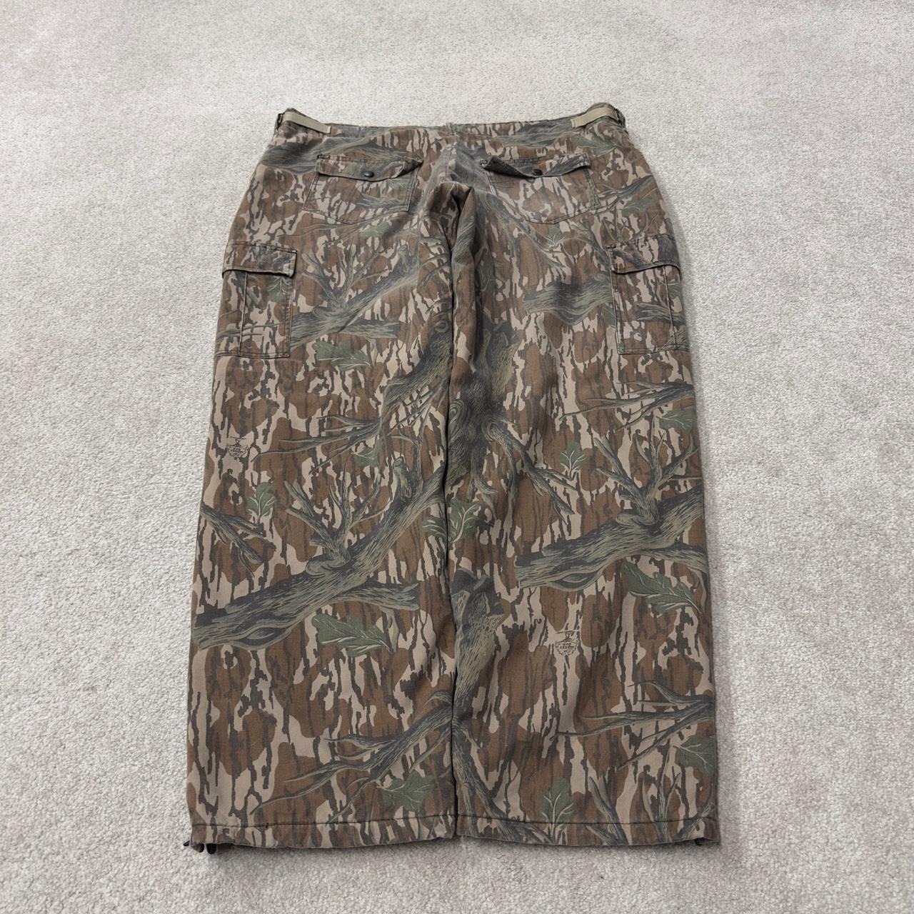 Vintage camo cargo pants y2k utility khaki White Tail quilt lined camouflage hunting loose leg