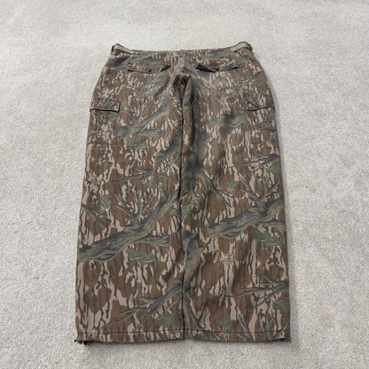 Vintage camo cargo pants y2k utility khaki White Tail quilt lined camouflage hunting loose leg