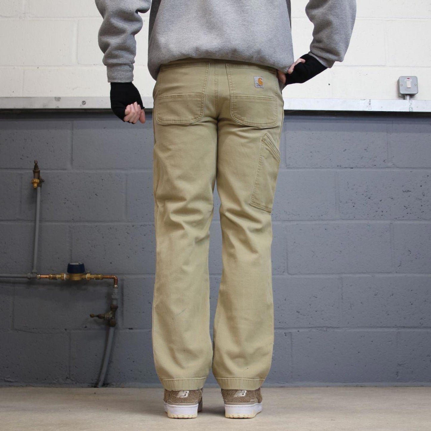 Carhartt carpenter jeans skate pants W32L32 beige canvas 90s skater style loose cargo pants