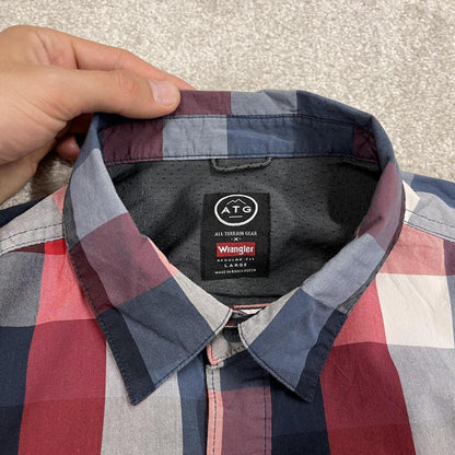 Checkered Wrangler short sleeeve shirt Festival style button down summer shirt