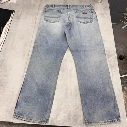 Blue Dickies jeans W40L32 loose denim 90s style skater distressed jeans