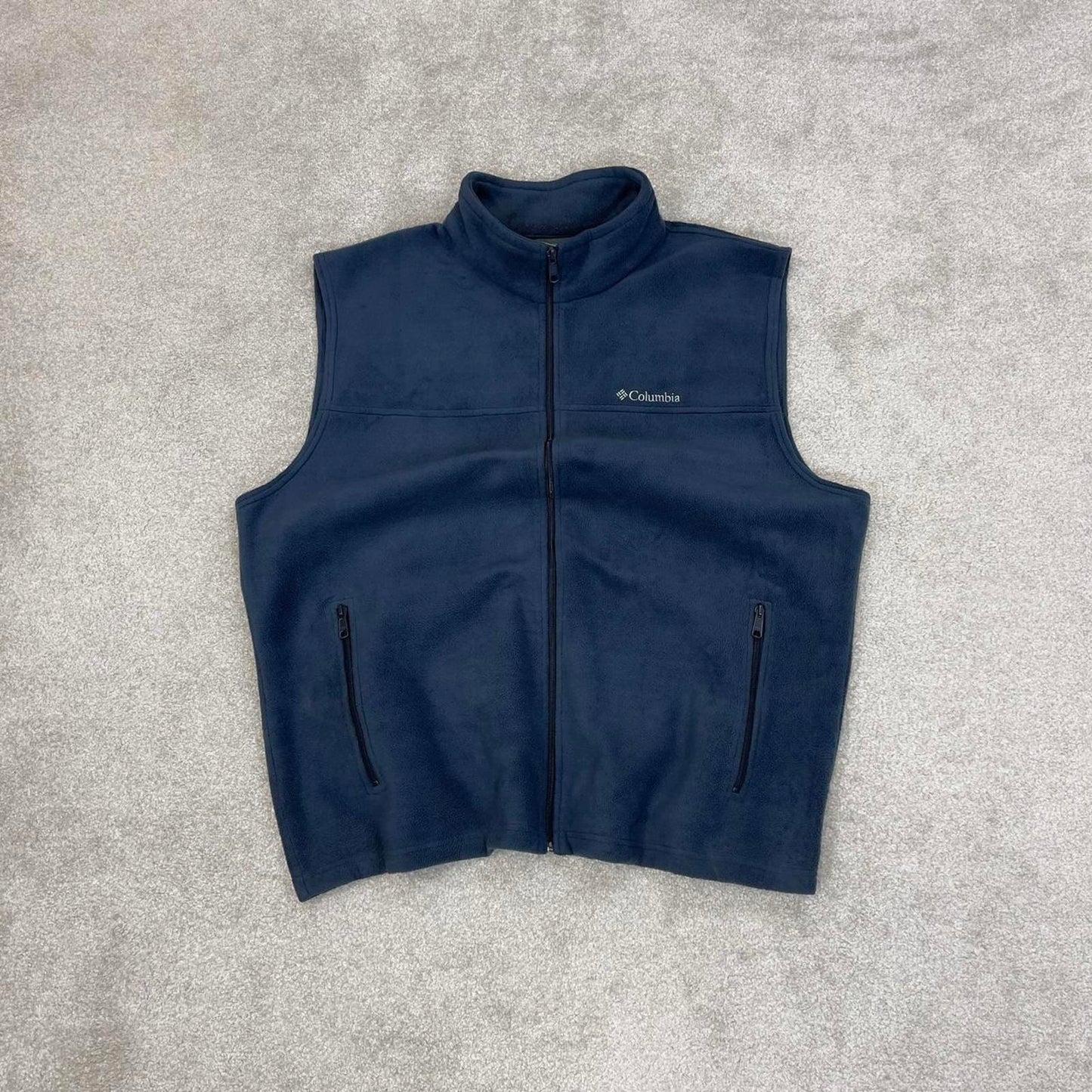 Columbia technical fleece gilet XXL navy blue men’s full zip up autumn tech