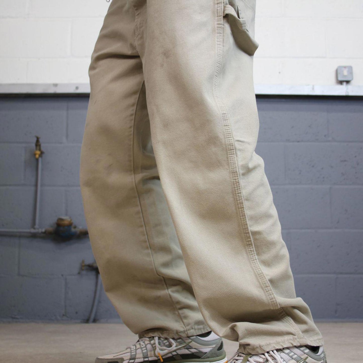 Dickies carpenter jeans W38L30 beige loose canvas 90s skate style cargo pants