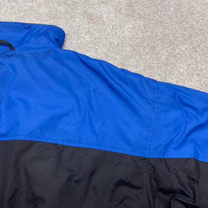 Y2K Columbia technical windbreaker jacket black blue Padded boxy fit tech coat adjustable