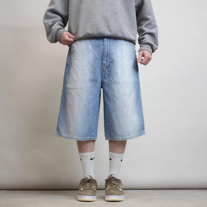 Baggy Ecko Unltd denim shorts W34 long wide leg 90s style skater jorts