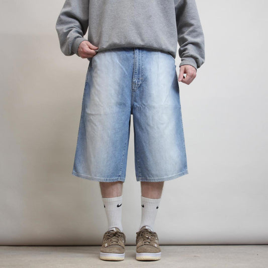 Baggy Ecko Unltd denim shorts W34 long wide leg 90s style skater jorts