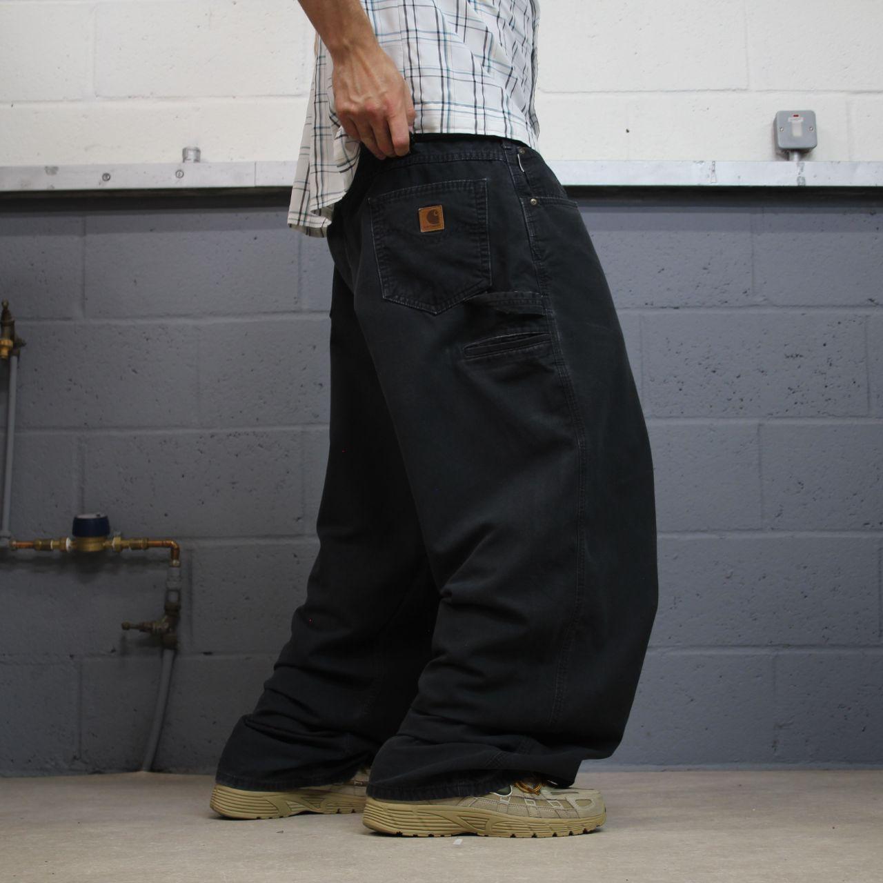 Carhartt baggy carpenter jeans wide leg black Loose canvasy skate style cargo work pants