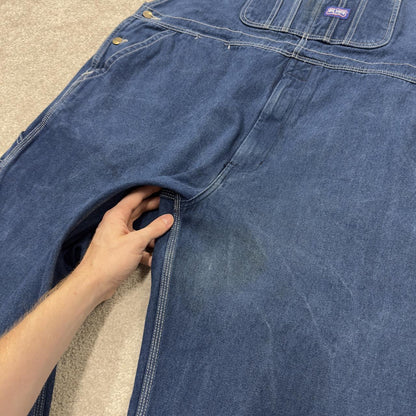 Vintage denim dungarees 00s big smith overalls blue Patch logo and adjustable straps
