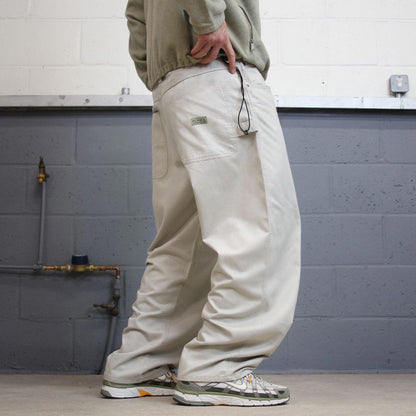 Y2K baggy Wrangler carpenter pants beige Loose wide leg skater style cargo pants